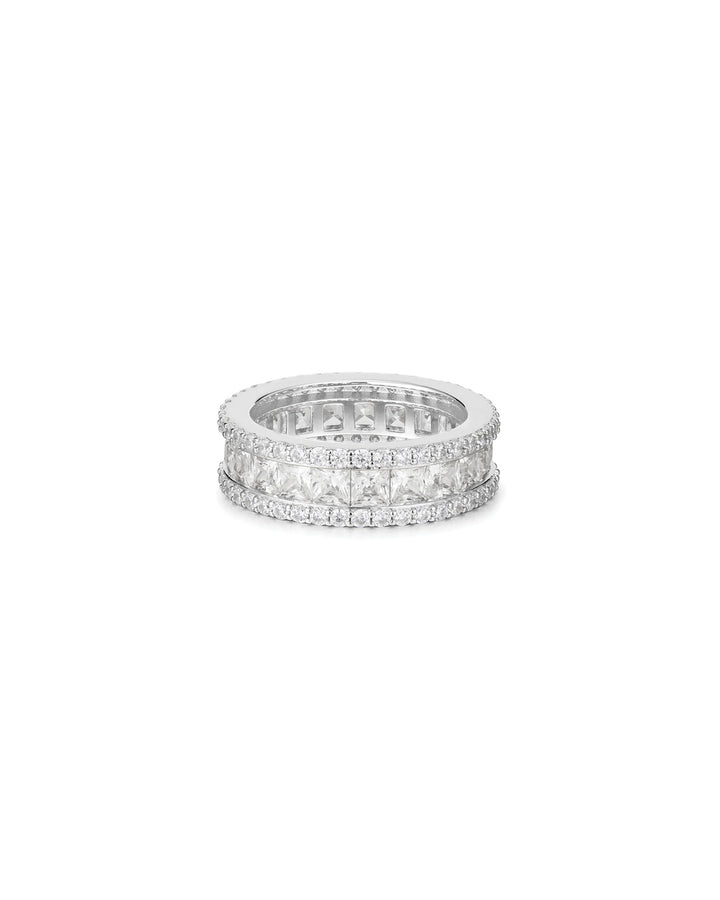 The Triple Crystal Band Sterling Silver Plated, Cubic Zirconia / 5