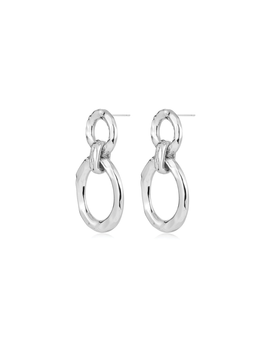 The Hammered Loop Hoops Sterling Silver Plated