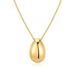 Metal Bean Necklace 14k Gold Plated