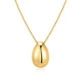 Metal Bean Necklace 14k Gold Plated