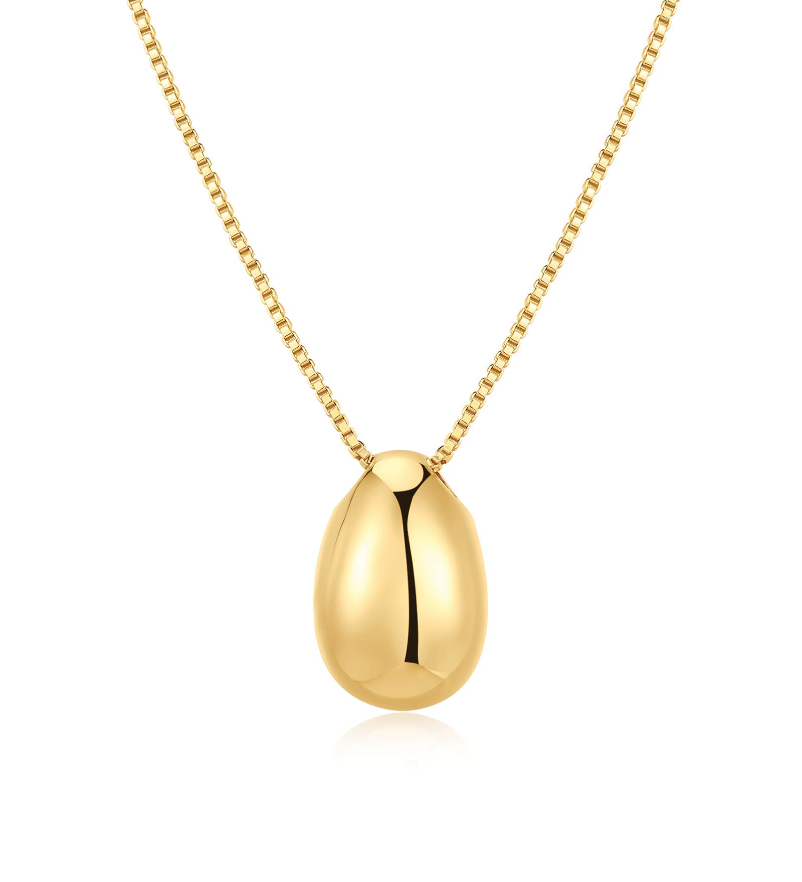 Metal Bean Necklace 14k Gold Plated