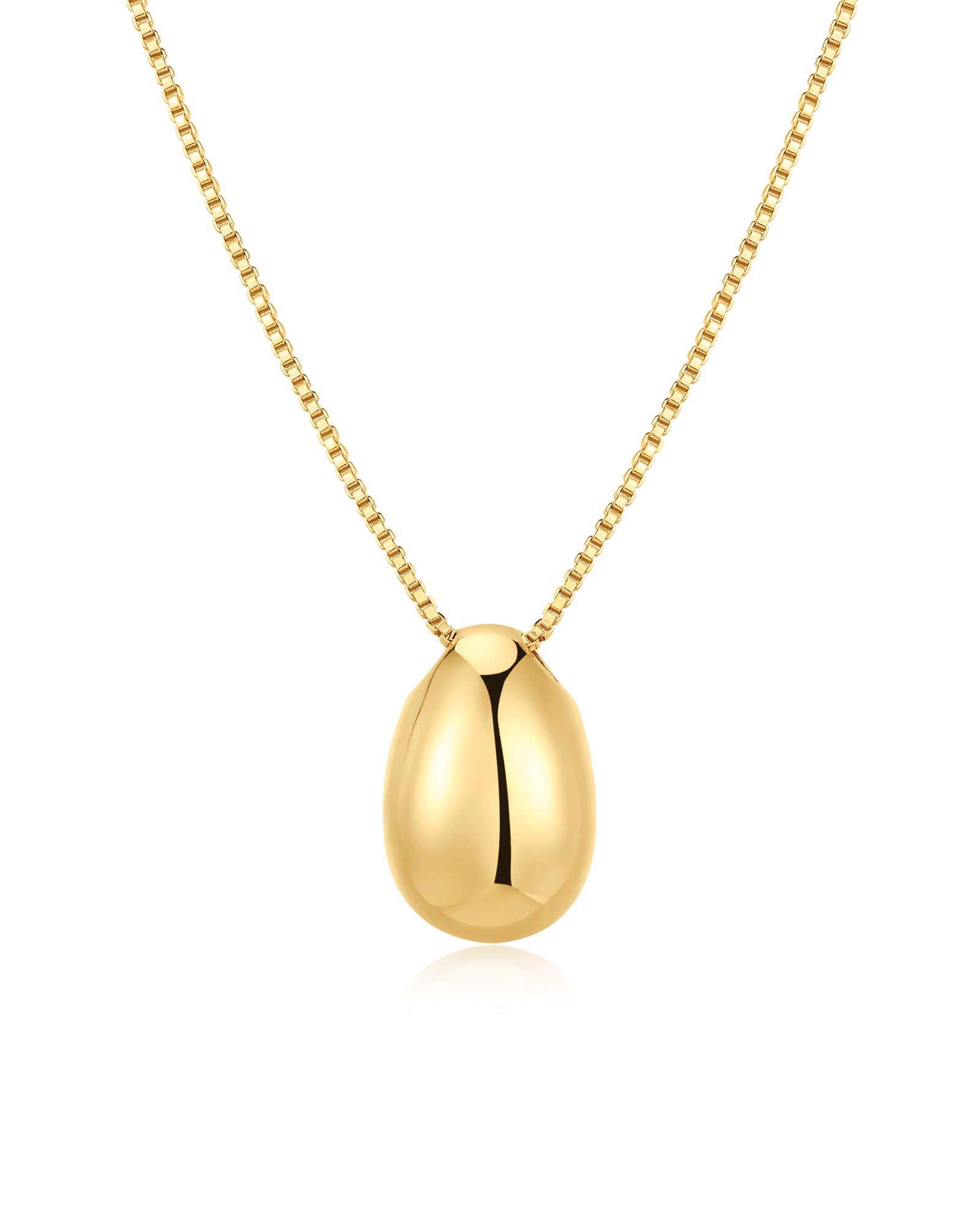 Metal Bean Necklace 14k Gold Plated