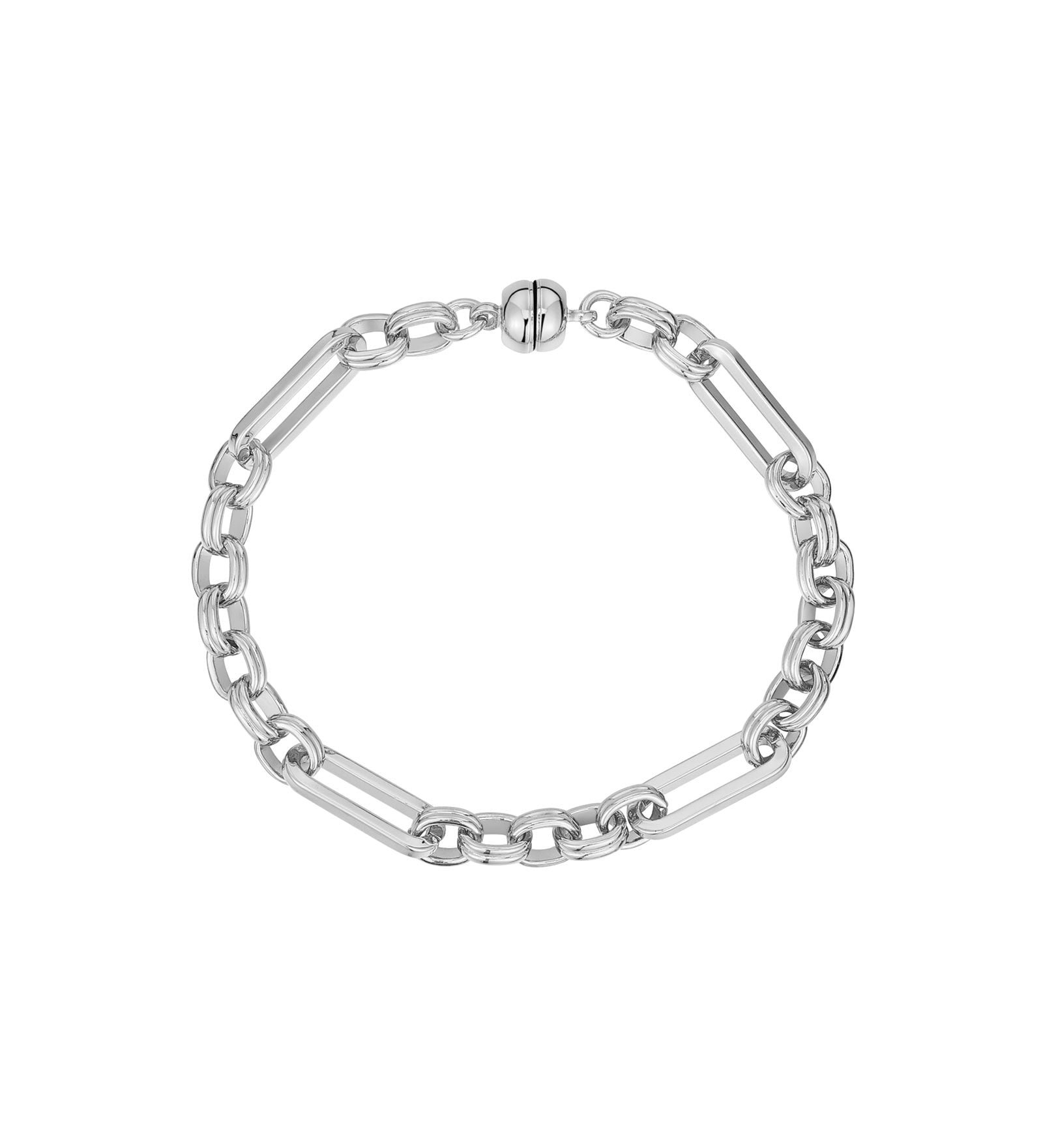 Charlotte Link Chain Bracelet Rhodium Plated