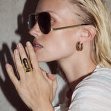 Liquid Metal Statement Ring 14k Gold Plated / 6