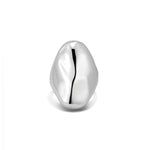 Liquid Metal Statement Ring Rhodium Plated / 6