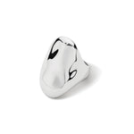 Liquid Metal Statement Ring Rhodium Plated / 6