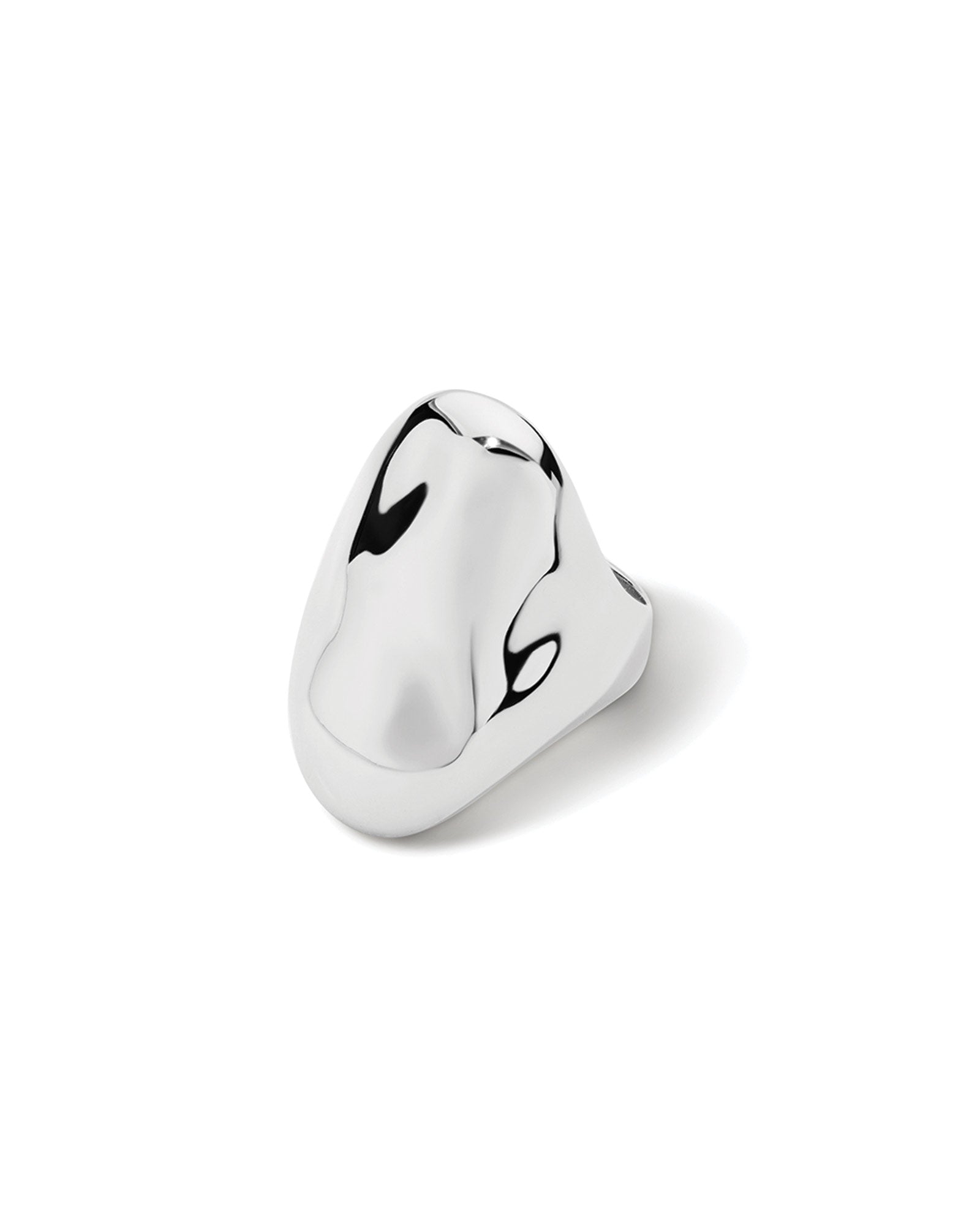 Liquid Metal Statement Ring Rhodium Plated / 6
