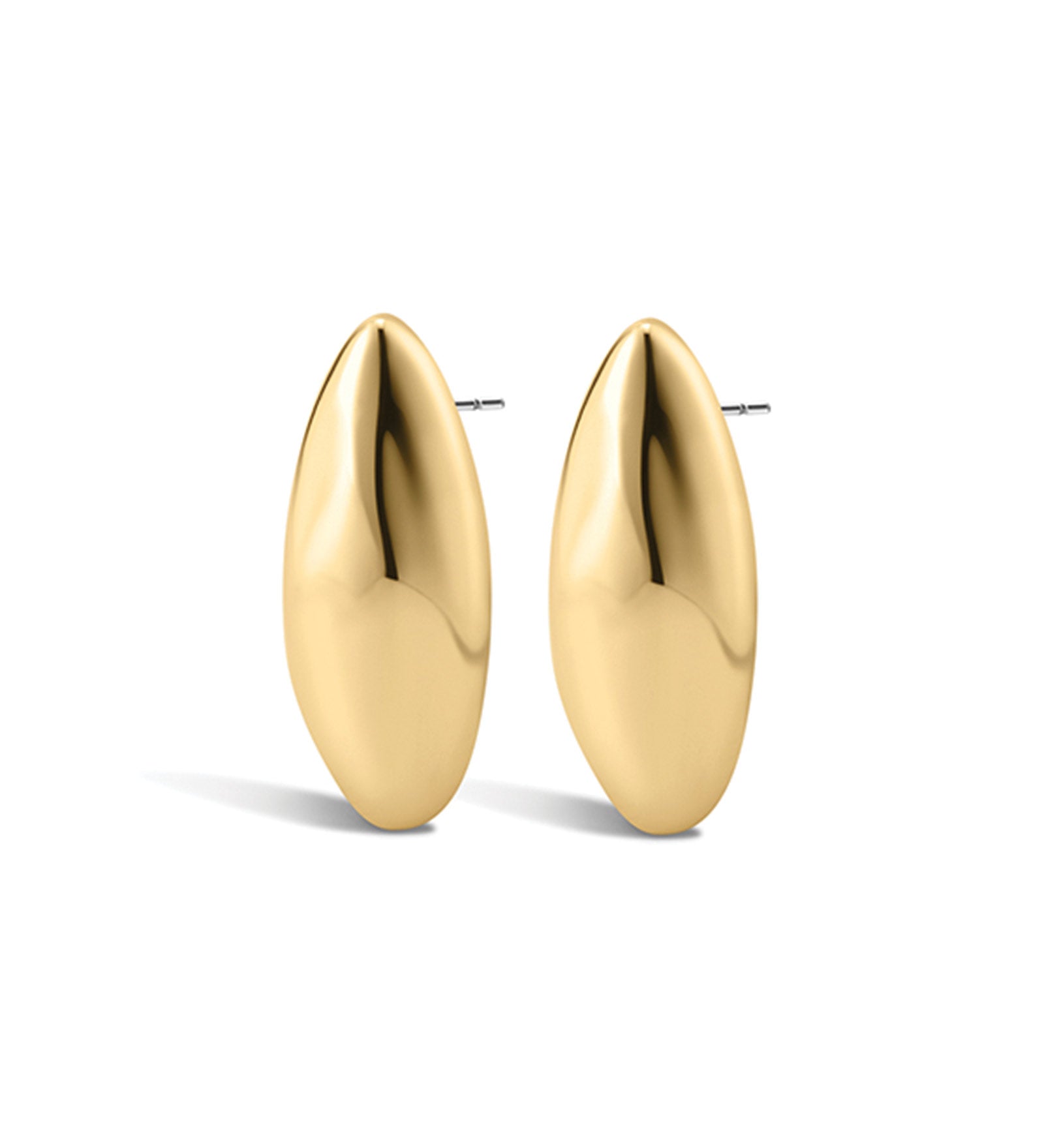 Chrome Orb Studs 14k Gold Plated