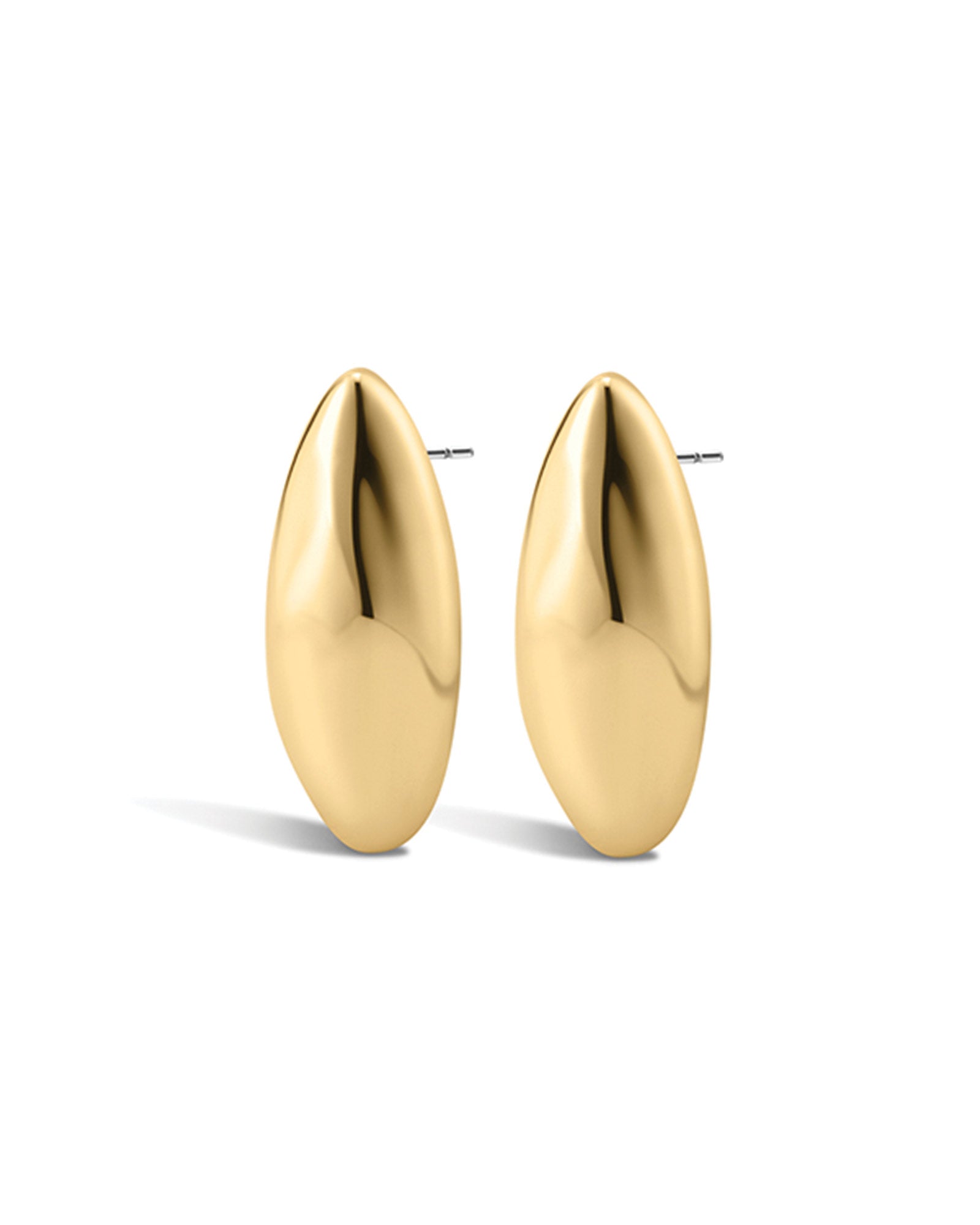 Chrome Orb Studs 14k Gold Plated