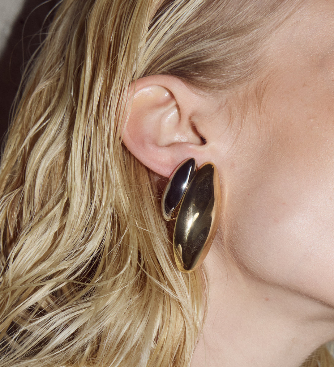 Chrome Orb Studs Rhodium Plated