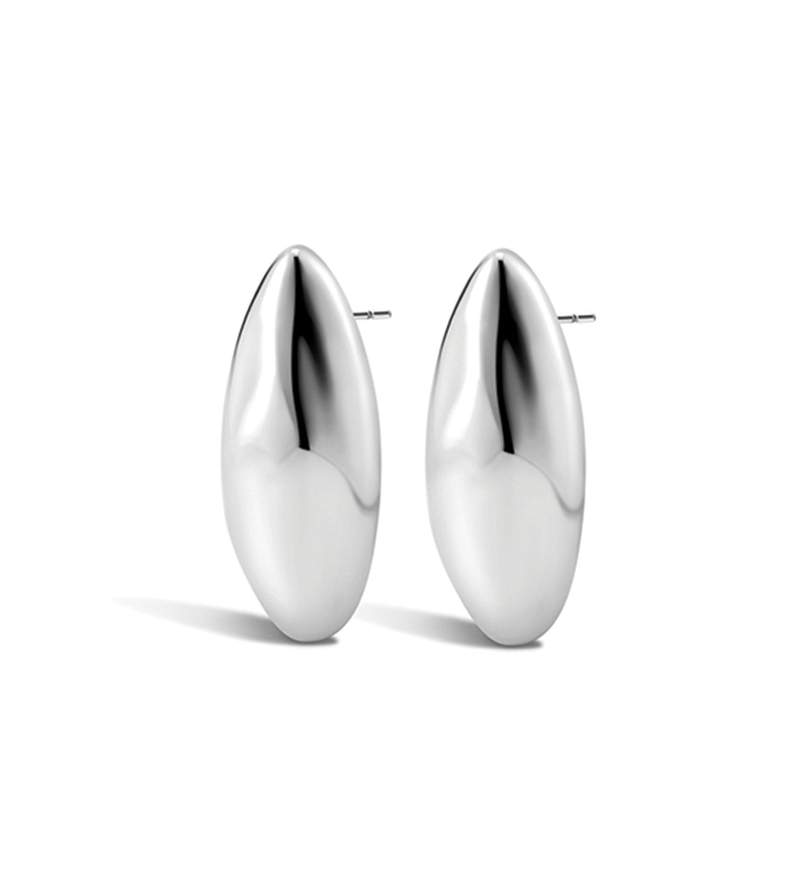 Chrome Orb Studs Rhodium Plated