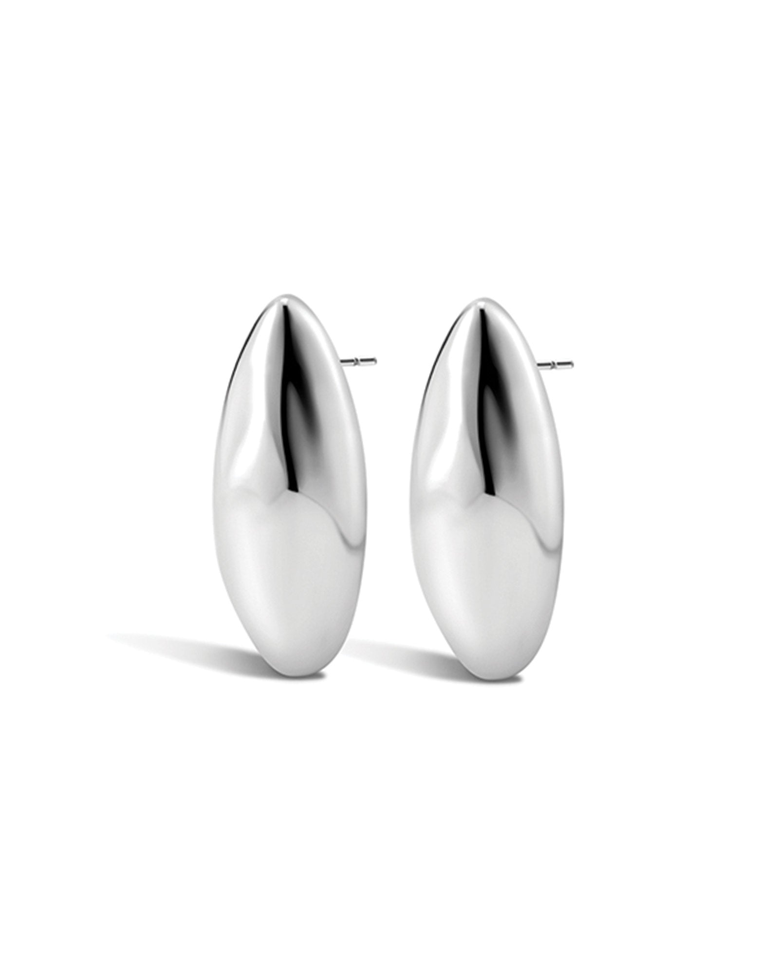 Chrome Orb Studs Rhodium Plated