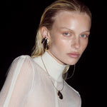 Chrome Orb Pendant Necklace 14k Gold Plated, Rhodium Plated