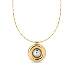Chrome Orb Pendant Necklace 14k Gold Plated, Rhodium Plated