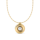Chrome Orb Pendant Necklace 14k Gold Plated, Rhodium Plated