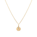 Leah Alexandra Fine-Love Token Necklace Round-Necklaces-14k Yellow Gold, Diamond-Blue Ruby Jewellery-Vancouver Canada