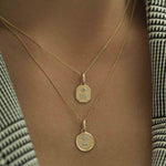 Leah Alexandra Fine-Love Token Necklace Square-Necklaces-Blue Ruby Jewellery-Vancouver Canada