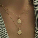 Leah Alexandra Fine-Love Token Necklace Square-Necklaces-Blue Ruby Jewellery-Vancouver Canada