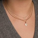 Leah Alexandra Fine-Love Token Necklace Square-Necklaces-Blue Ruby Jewellery-Vancouver Canada