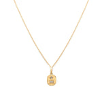 Leah Alexandra Fine-Love Token Necklace Square-Necklaces-14k Yellow Gold, Diamond-Blue Ruby Jewellery-Vancouver Canada
