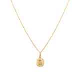 Leah Alexandra Fine-Love Token Necklace Square-Necklaces-14k Yellow Gold, Diamond-Blue Ruby Jewellery-Vancouver Canada