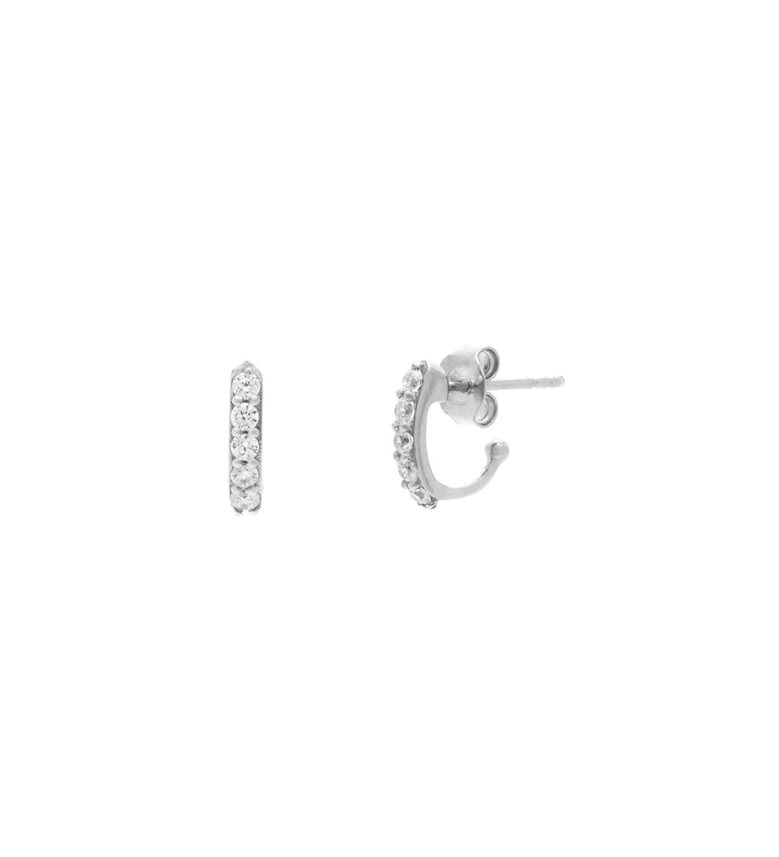 Demi Hoops Sterling Silver, Cubic Zirconia