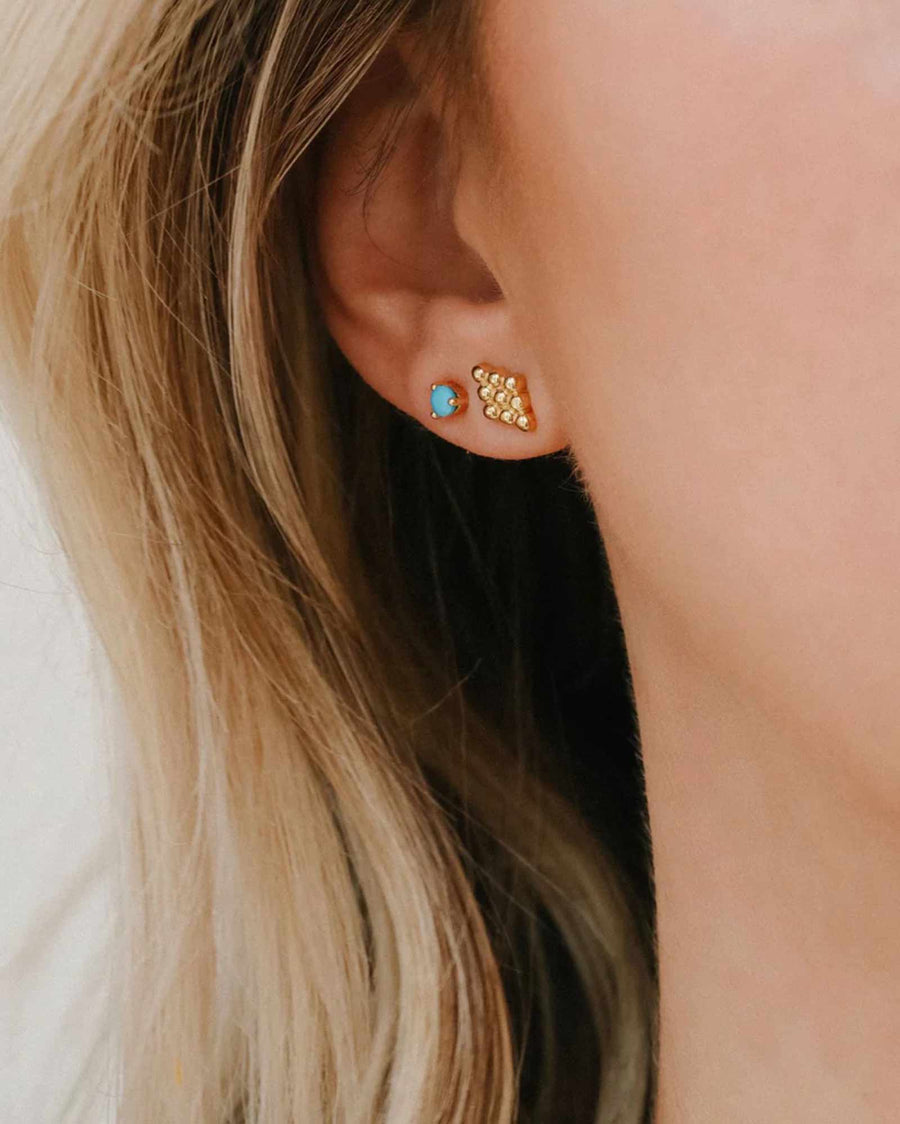 Leah Alexandra-Element Studs-Earrings-14k Gold Vermeil-Turquoise-Blue Ruby Jewellery-Vancouver Canada