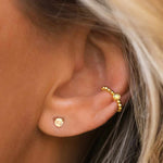 Leah Alexandra-Element Studs-Earrings-14k Gold Vermeil, Opal-Blue Ruby Jewellery-Vancouver Canada