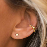 Leah Alexandra-Element Studs-Earrings-14k Gold Vermeil, Opal-Blue Ruby Jewellery-Vancouver Canada