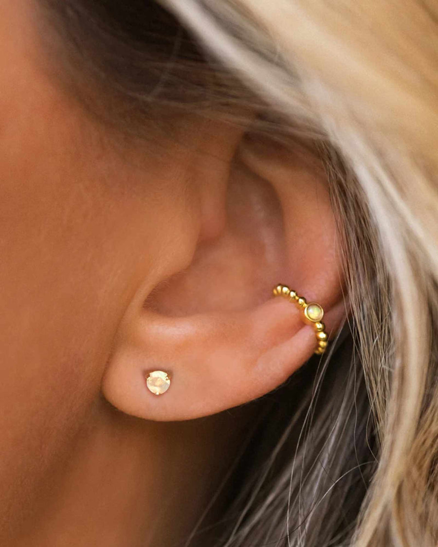 Leah Alexandra-Element Studs-Earrings-14k Gold Vermeil, Opal-Blue Ruby Jewellery-Vancouver Canada