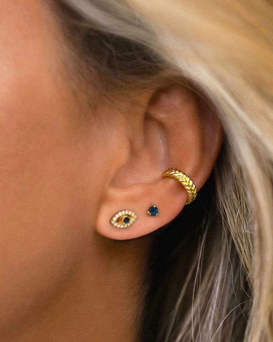 Leah Alexandra-Element Studs-Earrings-14k Gold Vermeil, Sapphire-Blue Ruby Jewellery-Vancouver Canada