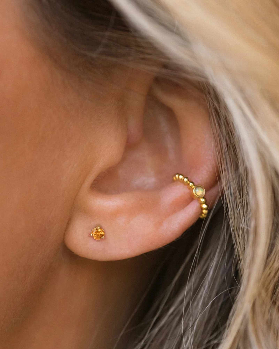 Leah Alexandra-Element Studs-Earrings-14k Gold Vermeil, Citrine-Blue Ruby Jewellery-Vancouver Canada