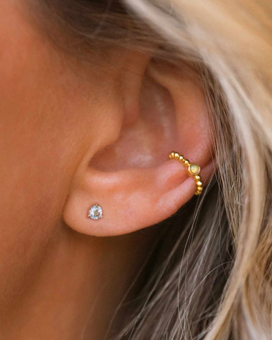 Leah Alexandra-Element Studs-Earrings-14k Gold Vermeil, Aquamarine-Blue Ruby Jewellery-Vancouver Canada
