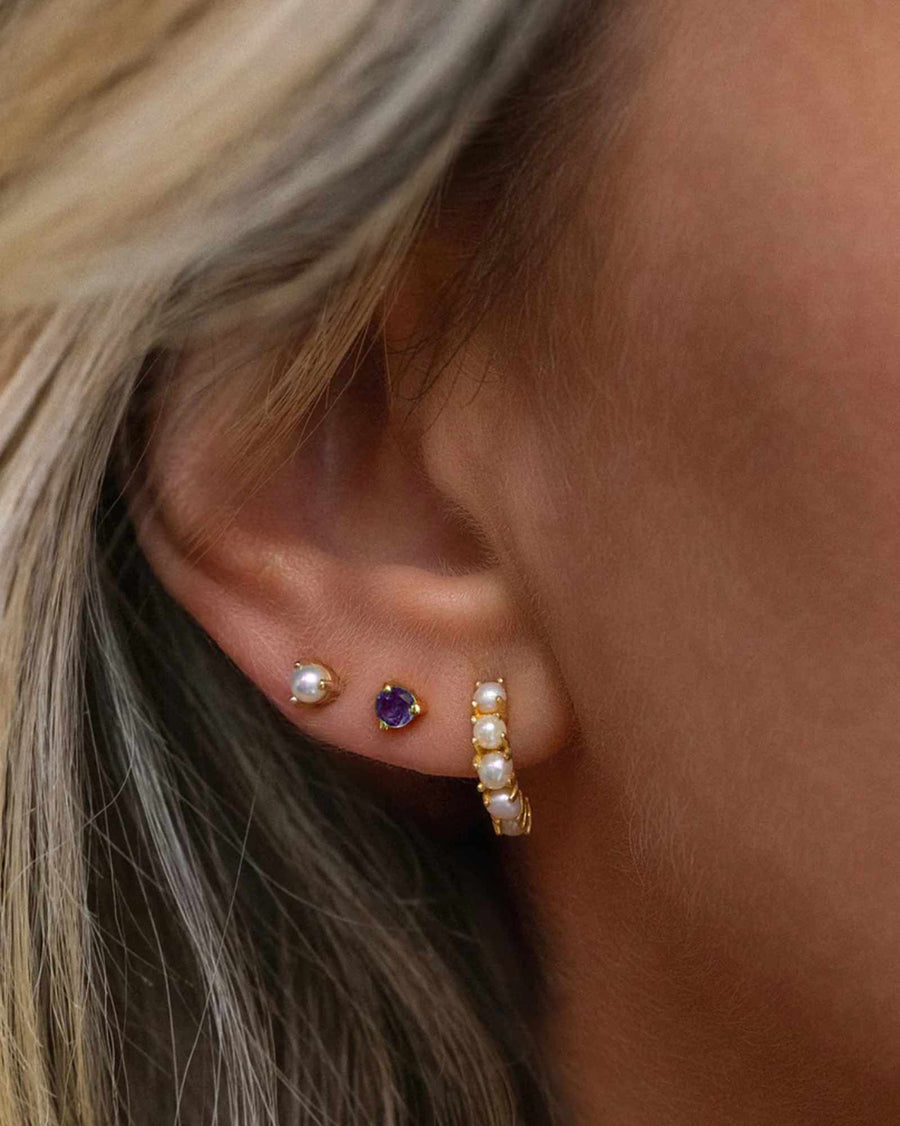 Leah Alexandra-Element Studs-Earrings-14k Gold Vermeil, Amethyst-Blue Ruby Jewellery-Vancouver Canada