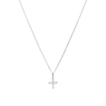 CZ Cross Necklace Sterling Silver, Cubic Zirconia