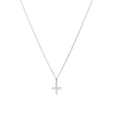 CZ Cross Necklace Sterling Silver, Cubic Zirconia