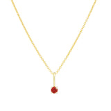 Leah Alexandra-Birthstone Pendant Necklace-Necklaces-14k Gold Vermeil, 14k Gold Filled, Garnet - January-Blue Ruby Jewellery-Vancouver Canada