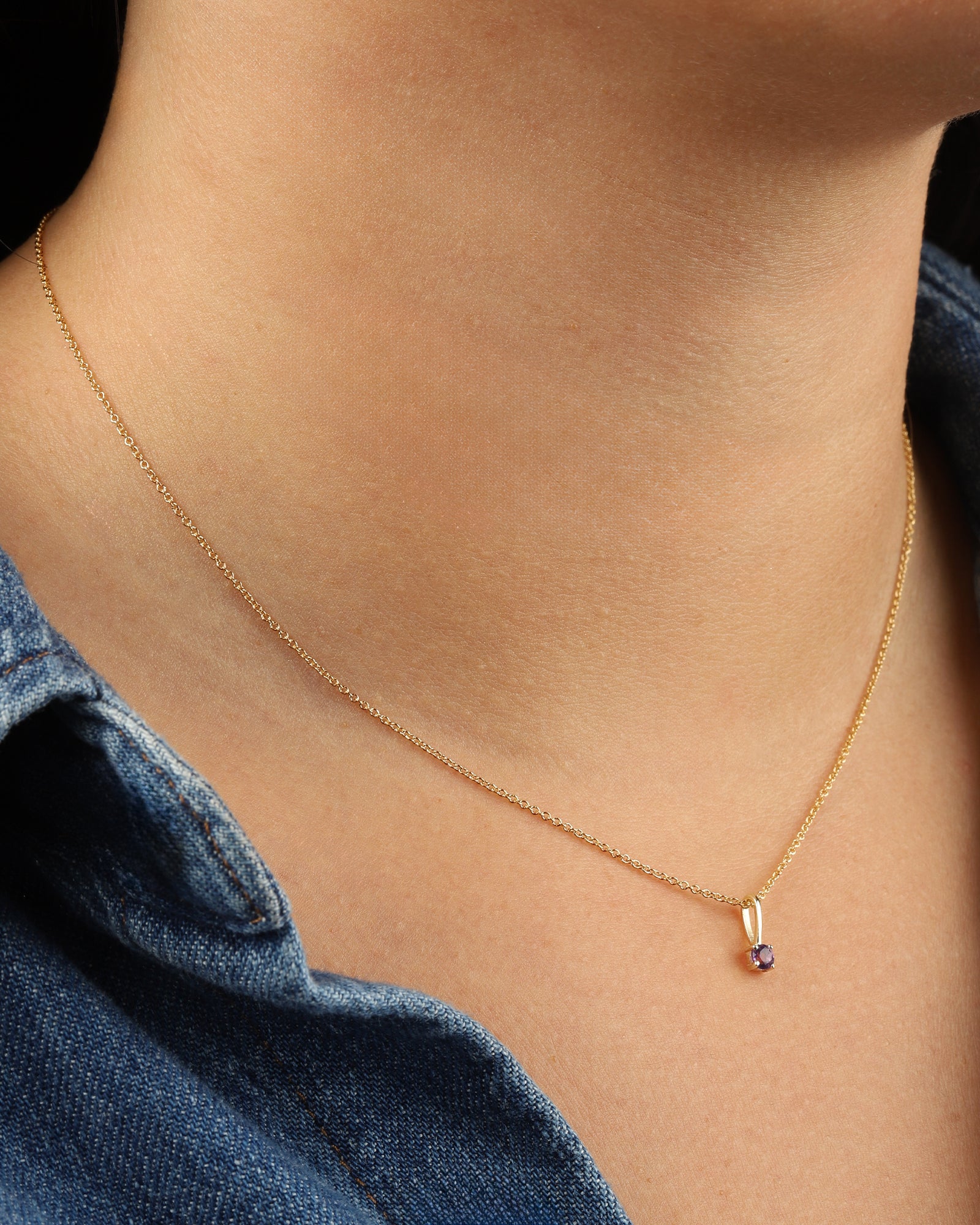 Leah Alexandra-Birthstone Pendant Necklace-Necklaces-Blue Ruby Jewellery-Vancouver Canada