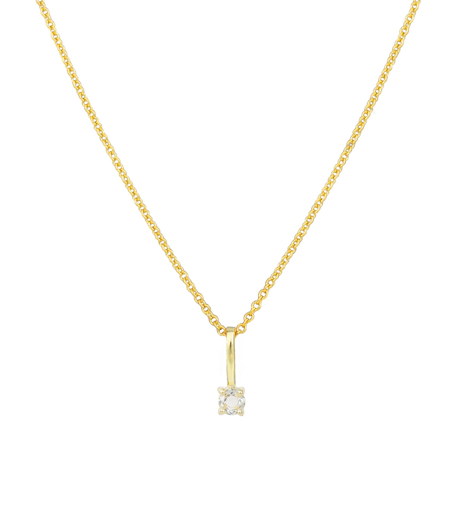Leah Alexandra-Birthstone Pendant Necklace-Necklaces-14k Gold Vermeil, 14k Gold Filled, White Topaz - April-Blue Ruby Jewellery-Vancouver Canada