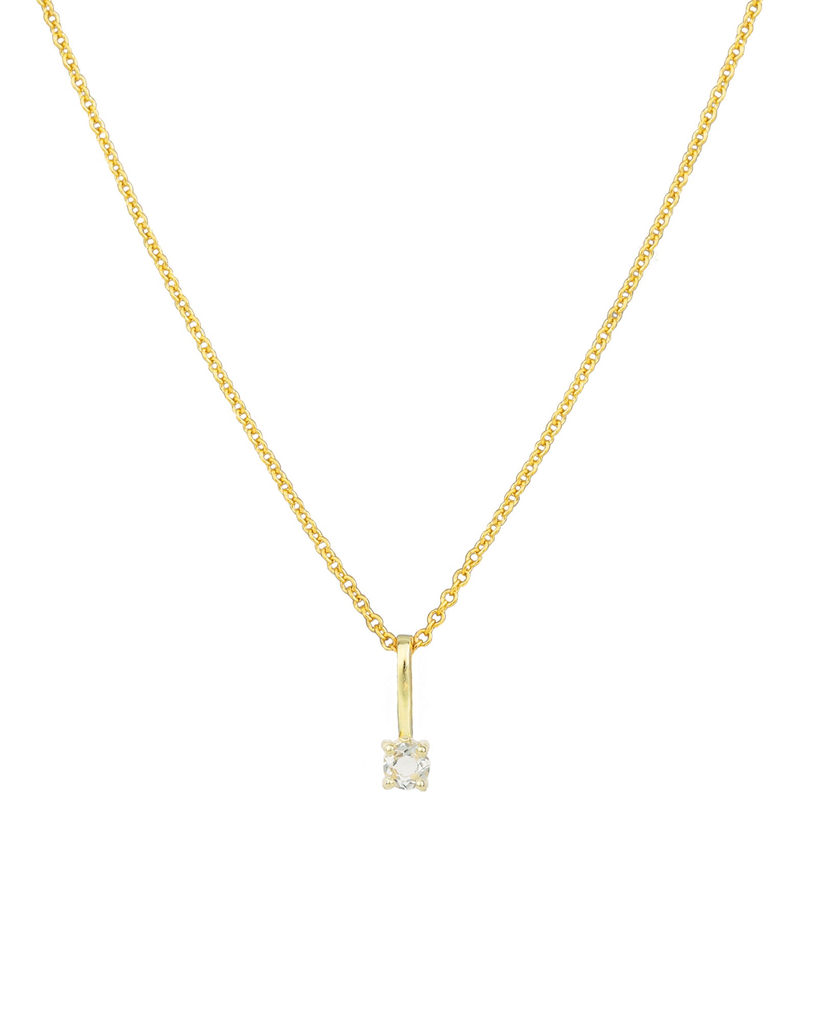 Leah Alexandra-Birthstone Pendant Necklace-Necklaces-14k Gold Vermeil, 14k Gold Filled, White Topaz - April-Blue Ruby Jewellery-Vancouver Canada