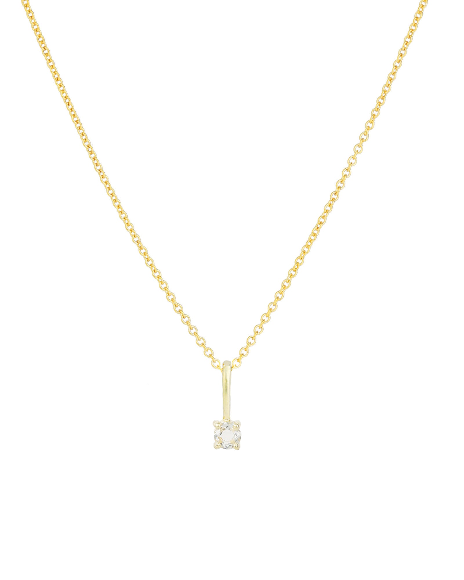 Leah Alexandra-Birthstone Pendant Necklace-Necklaces-14k Gold Vermeil, 14k Gold Filled, White Topaz - April-Blue Ruby Jewellery-Vancouver Canada