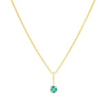 Leah Alexandra-Birthstone Pendant Necklace-Necklaces-14k Gold Vermeil, 14k Gold Filled, Emerald - May-Blue Ruby Jewellery-Vancouver Canada