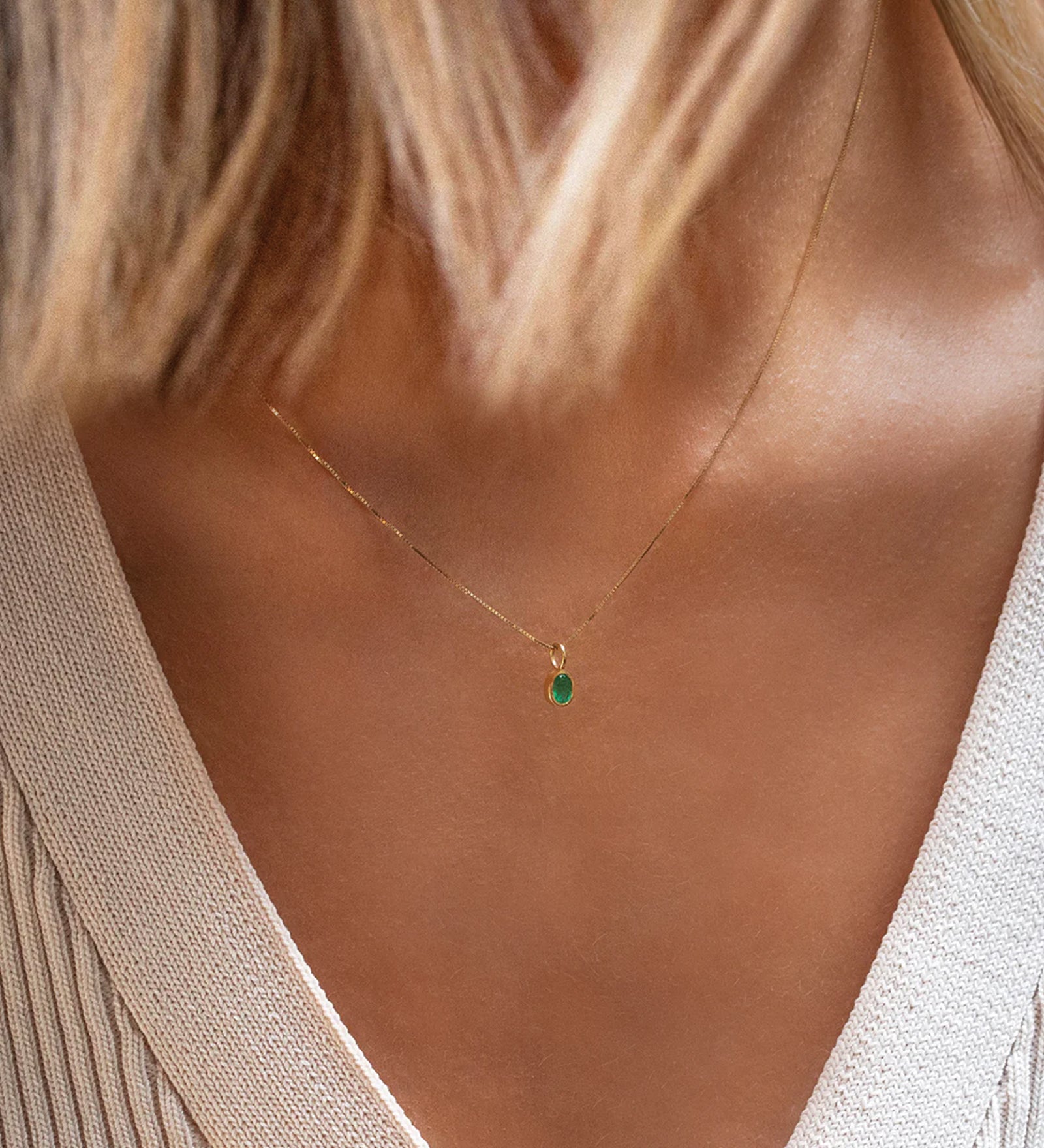 Leah Alexandra Fine-Petite Oval Necklace-Necklaces-Blue Ruby Jewellery-Vancouver Canada