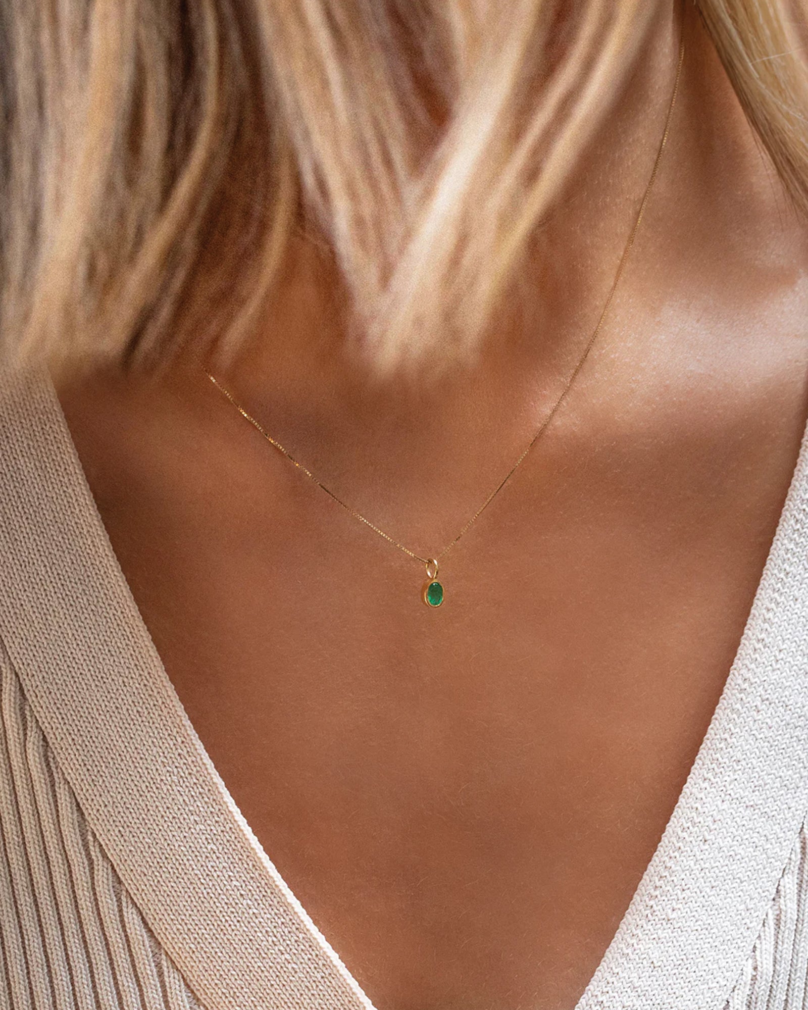 Leah Alexandra Fine-Petite Oval Necklace-Necklaces-Blue Ruby Jewellery-Vancouver Canada