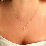 Leah Alexandra Fine-Petite Oval Necklace-Necklaces-Blue Ruby Jewellery-Vancouver Canada