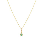 Leah Alexandra Fine-Petite Oval Necklace-Necklaces-10k Yellow Gold, Emerald-Blue Ruby Jewellery-Vancouver Canada