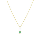 Leah Alexandra Fine-Petite Oval Necklace-Necklaces-10k Yellow Gold, Emerald-Blue Ruby Jewellery-Vancouver Canada