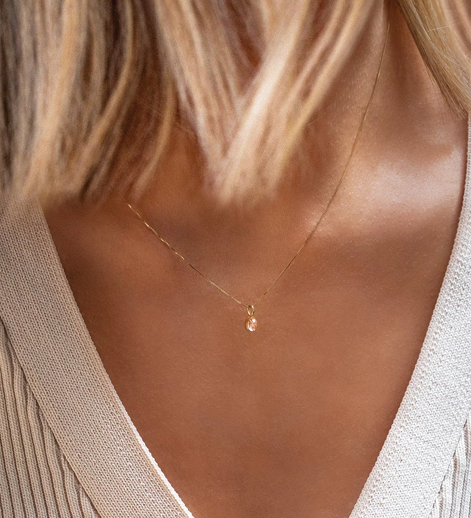 Leah Alexandra Fine-Petite Oval Necklace-Necklaces-Blue Ruby Jewellery-Vancouver Canada