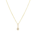 Leah Alexandra Fine-Petite Oval Necklace-Necklaces-10k Yellow Gold, Moonstone-Blue Ruby Jewellery-Vancouver Canada