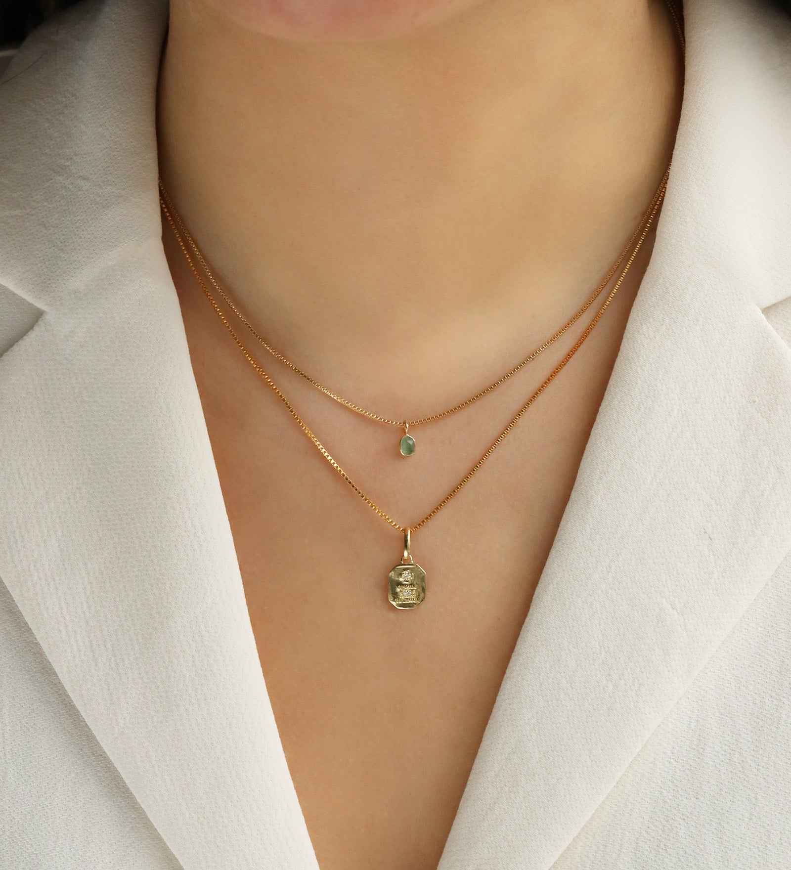 Leah Alexandra-Love Token Square Necklace-Necklaces-Blue Ruby Jewellery-Vancouver Canada